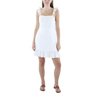 Sadie & Sage Sugarloaf Womens Linen Blend Ruffled Mini Dress
